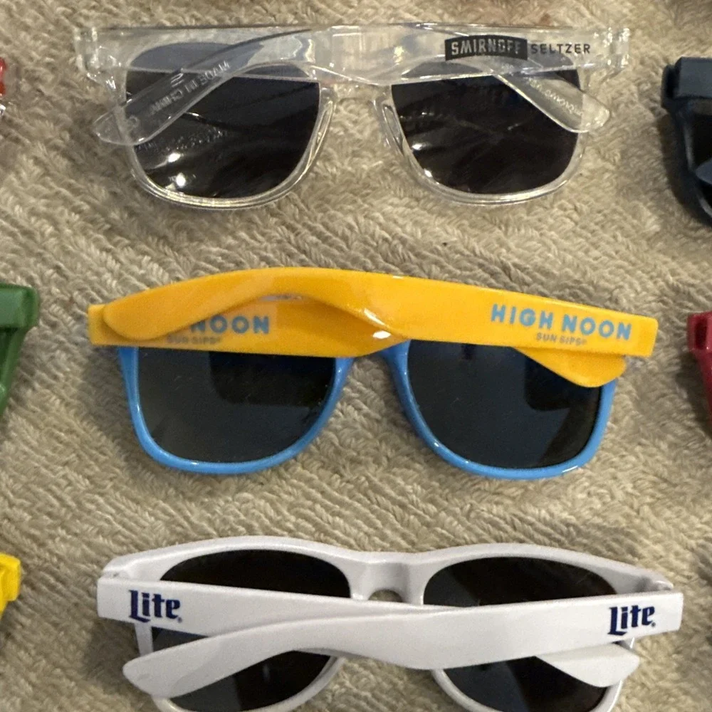 LOT OF 17 PROMOTIONAL ONLY DISTILLERY SUNGLASSES Titos, truly, Absolute, Smirnof